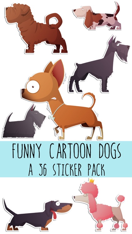 Funny Cartoon Dog Sticker Pack