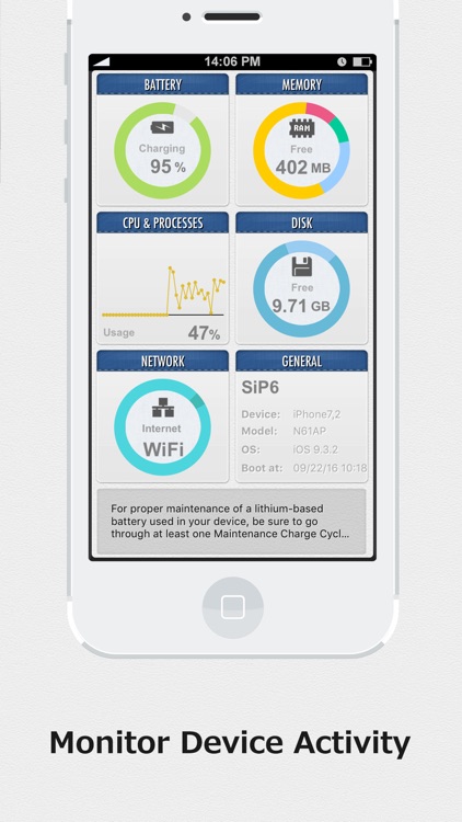 SYSTEM UTIL Dashboard - Battery, Memory, Network