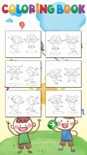小男孩和女孩著色頁兒童(圖2)-速報App