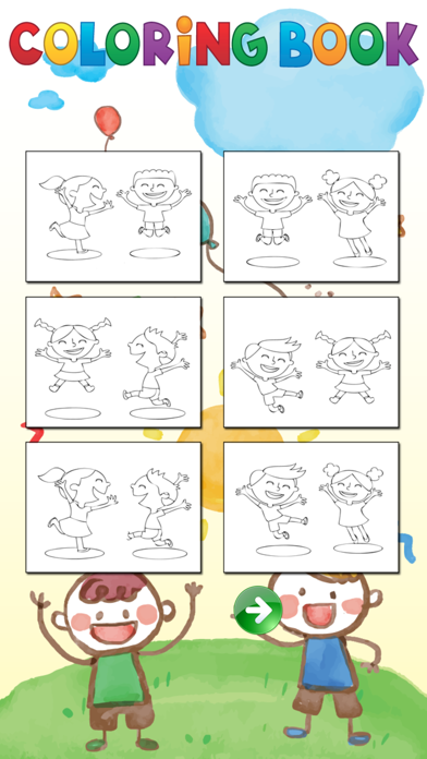 Screenshot #2 pour Les petits garçons et une fille Pages coloriage po