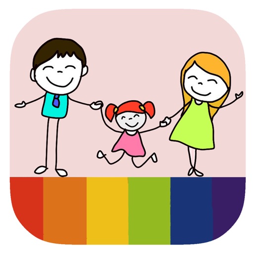 Family Coloring Book For Kids And Preschool Icon