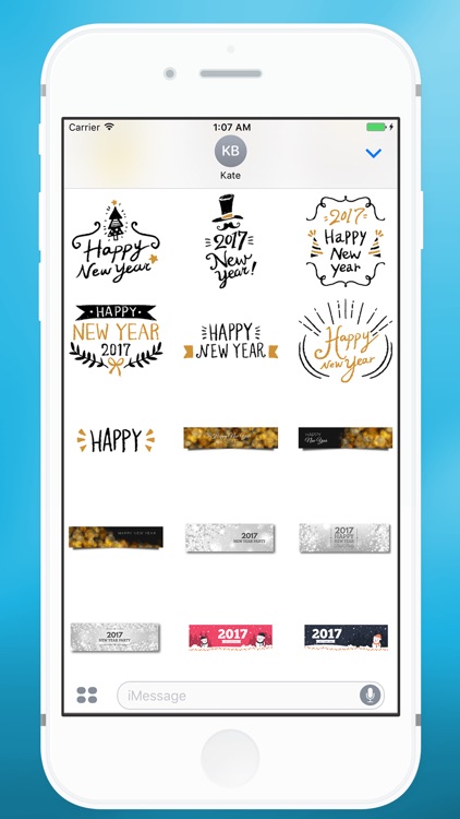 Happy New Year Message Sticker for iMessage screenshot-4