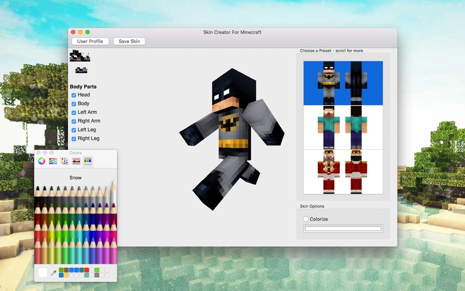 #1. Skin Creator For Minecraft (macOS) 由: Flamethrower