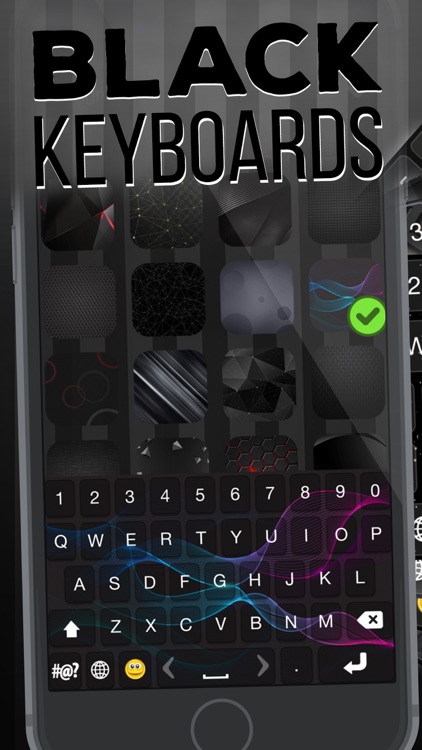 Color Black Keyboard Themes with Cool Font & Emoji