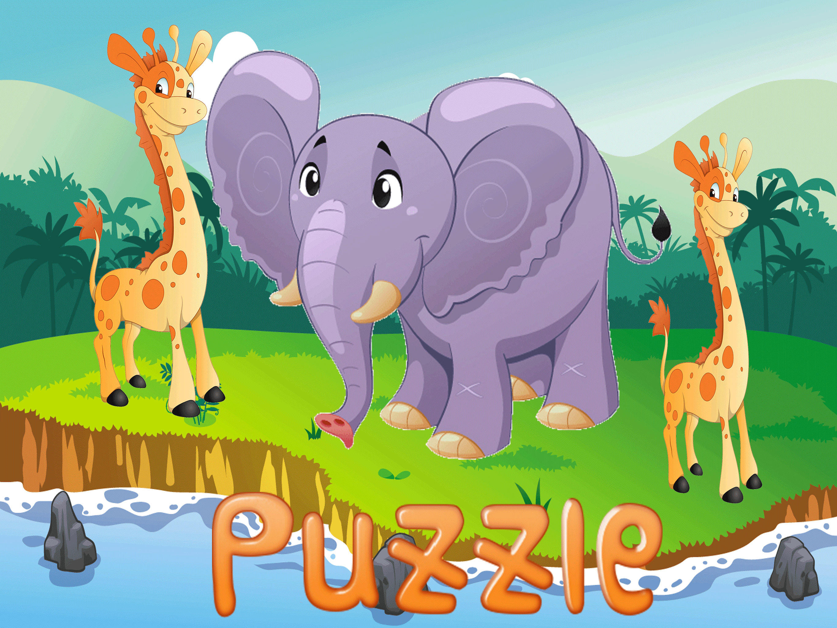 Elephant & Giraffe Puzzle Game Life Skill screenshot 4