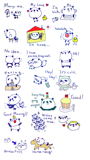 Happy panda stickers!!