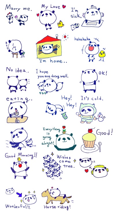 Happy panda stickers!!