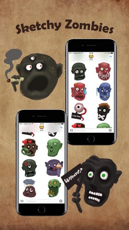 Sketchy Zombies Sticker Pack screenshot-4