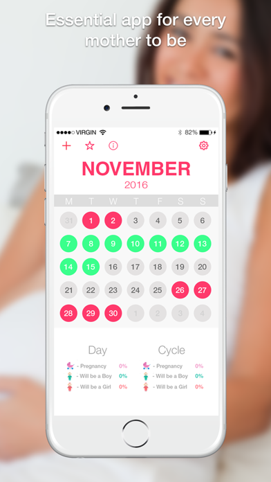 MaybeBaby fertility& pregnancy monthly calendar screenshot 2