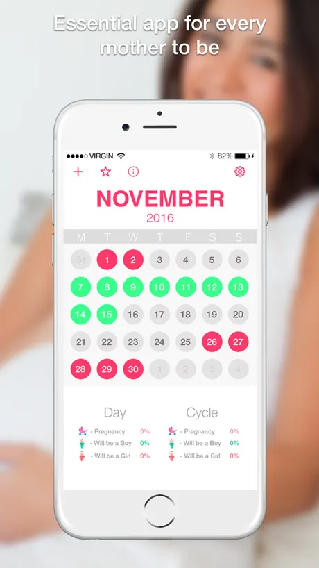 MaybeBaby fertility& pregnancy monthly calendar