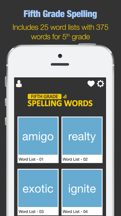Screenshot #1 pour Fifth Grade Spelling Words
