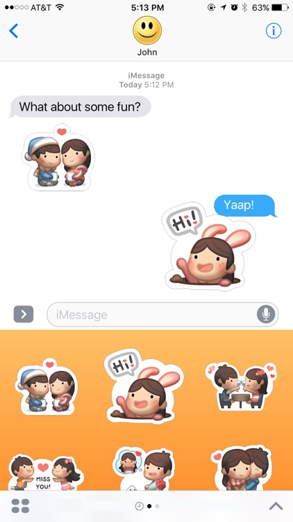 Girl Lolo with Boyfriend Stickers