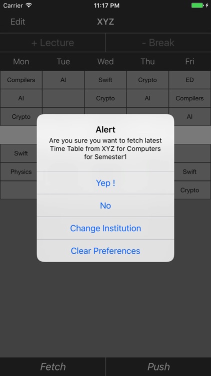 Universal Time Table Widget