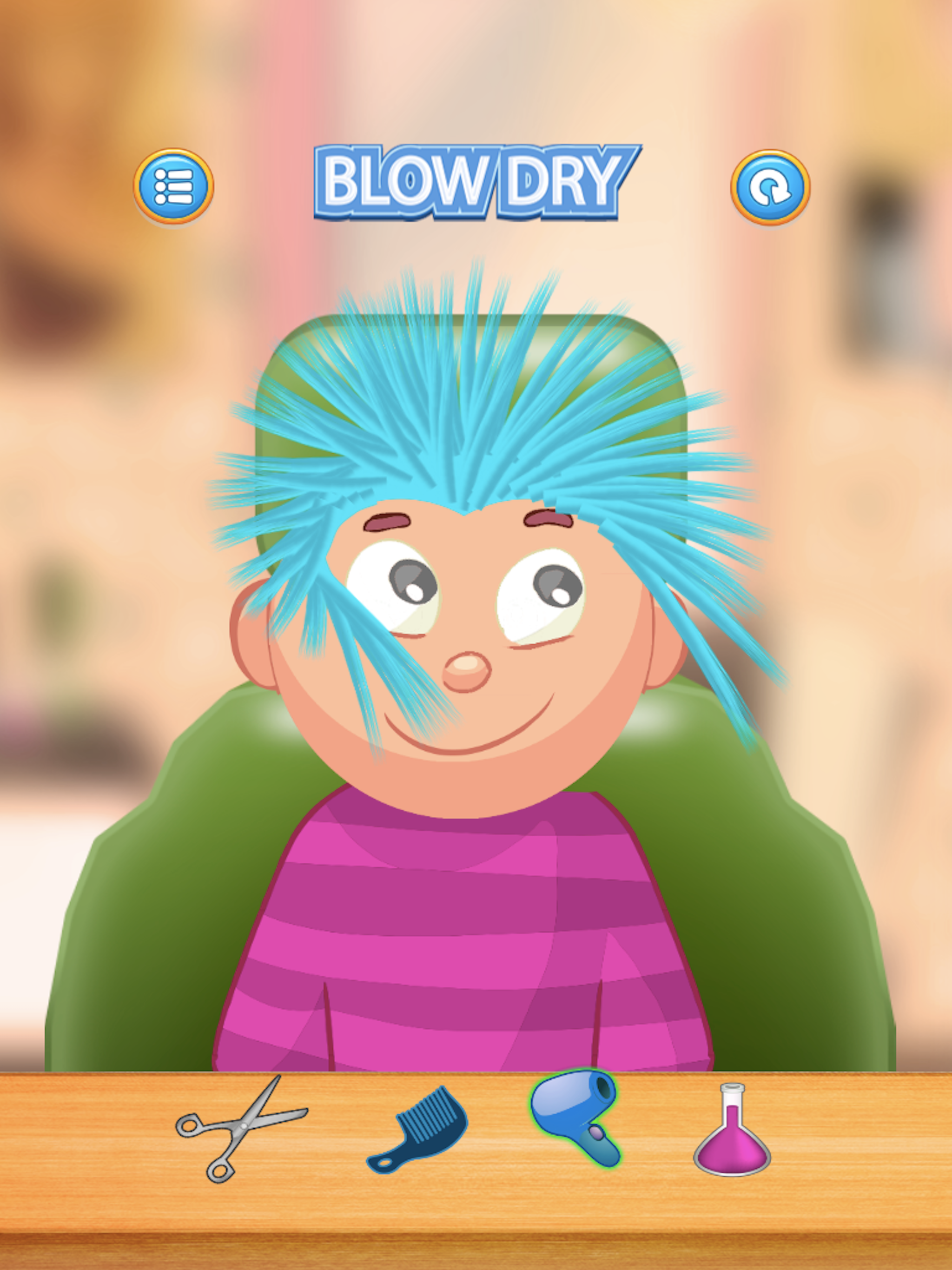 Child game / Crazy Hair Salon (blue hair)