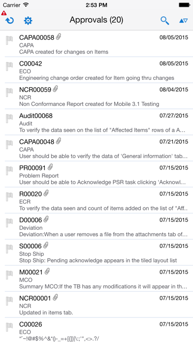 Screenshot #1 pour Oracle Product Lifecycle Management Mobile