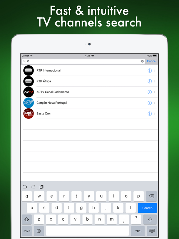 Português TV - Televisão Portuguesa on-line iPad screenshot 5 - Photo & Video app