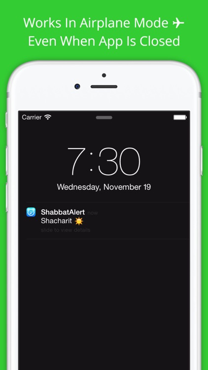 Shabbat Alert - alarm clock 4 jewish calendar date