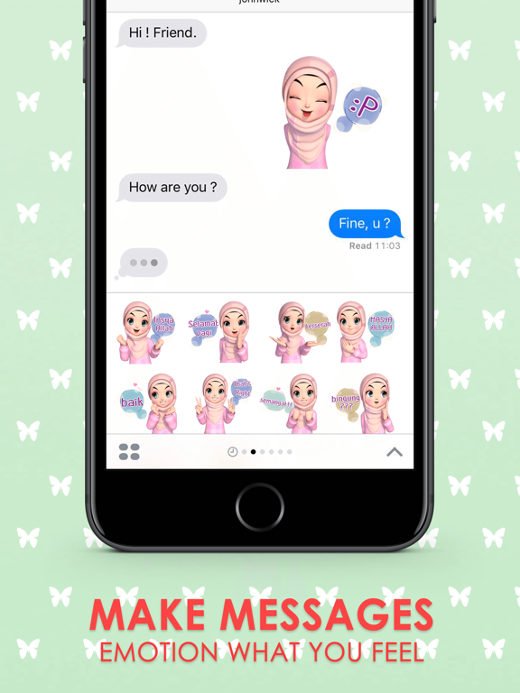 Screenshot #5 pour Amarena 3D Hijabgirl Indo Stickers for iMessage