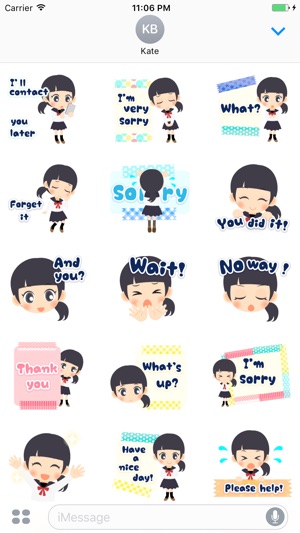 Iesha The Lovely Student Girl Stickers(圖2)-速報App