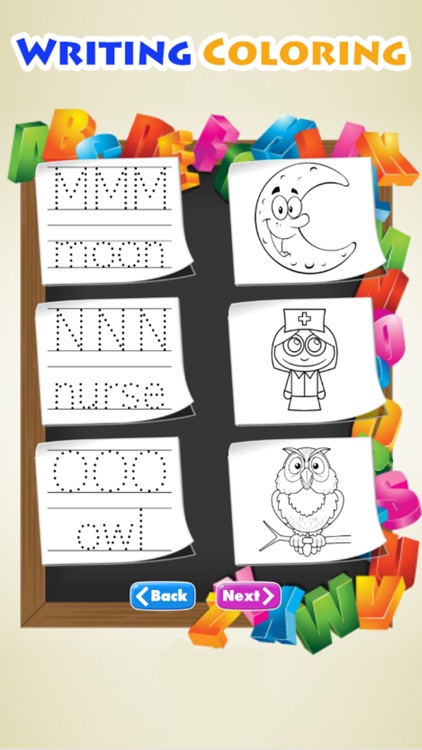 Writing Words, Letters A to Z and Coloring Book
