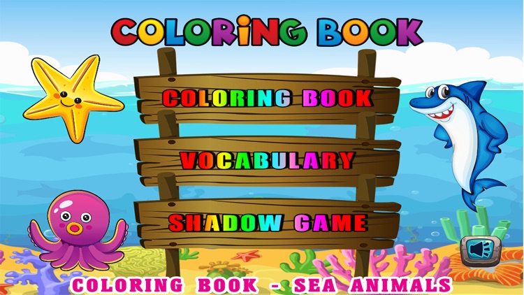 Sea Animals Kids Coloring Pages - Vocabulary Games