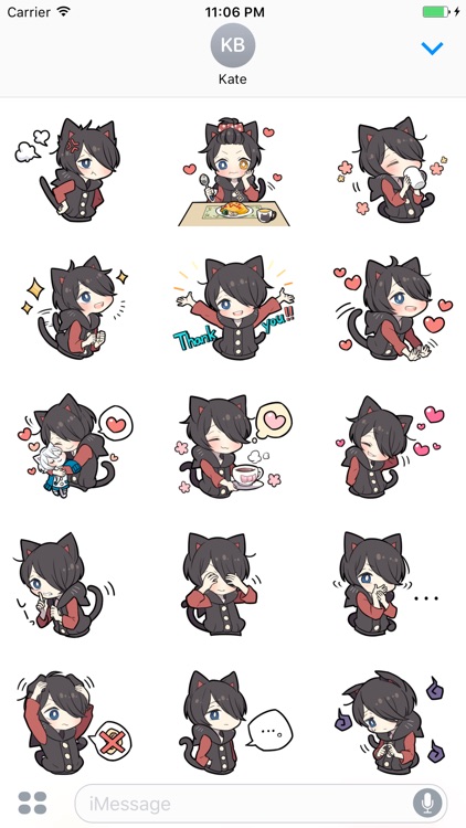 Aoji The Black Cutie Cat Girl Stickers 7
