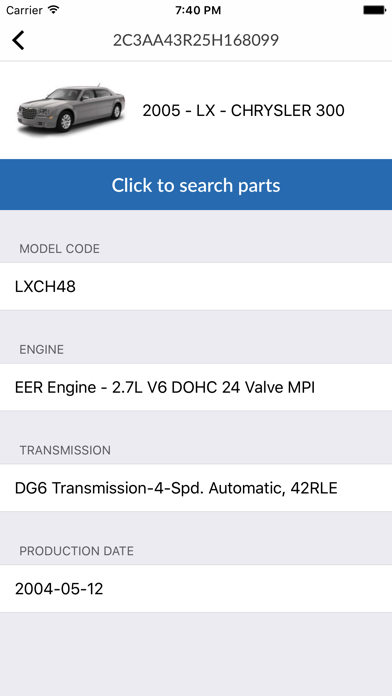 Screenshot #1 pour Car Parts for Chrysler - ETK Spare Parts Diagrams