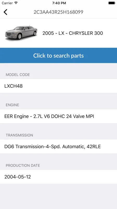 Car Parts for Chrysler - ETK Spare Parts Diagrams screenshot 1 of 5