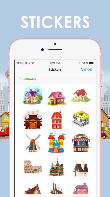 City Town Emoticons Sticker for iMessage ChatStick