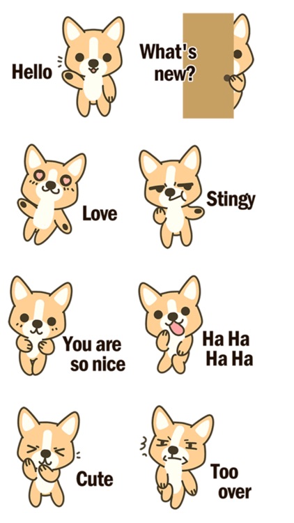 Corgi Text Stickers