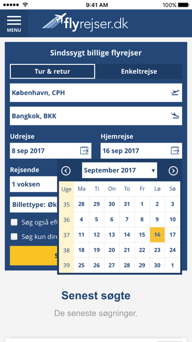 Screenshot #1 pour Flyrejser.dk