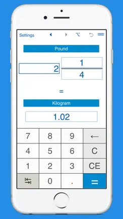 Pounds to kilograms and kg to lb weight converter iPhone image 1