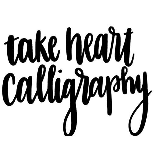 Take Heart Calligraphy Stickers - AppWisp.com