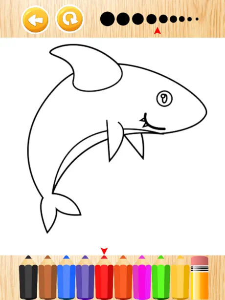 Shark in ocean coloring book games for kids