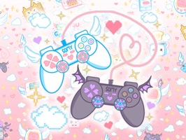 Send super-cute stickers inspired by your favorite gaming, mobile, and electronic devices, all animated with sparkly floating effects; including game controllers, consoles, cell phones, arcade machines and more~