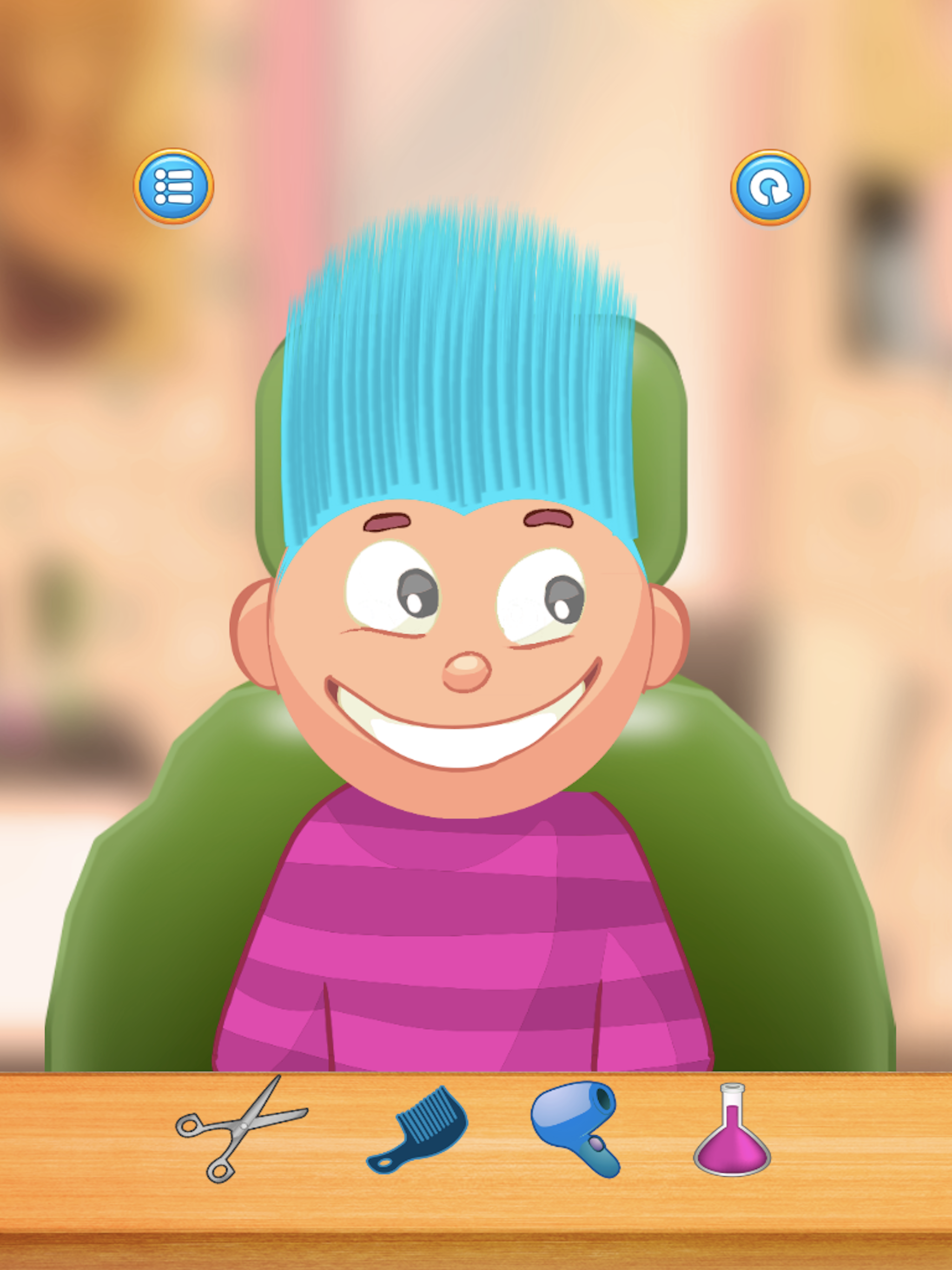 Child game / Crazy Hair Salon (blue hair)
