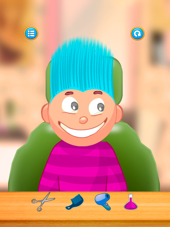 Screenshot #4 pour Jeu d'enfant / Crazy Hair Salon (cheveux bleus)