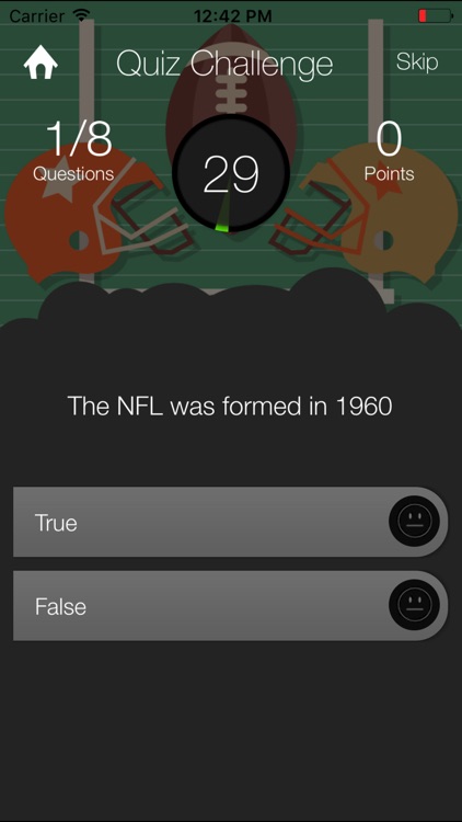 Sports Quiz Game App for NFL American Football