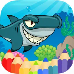 Shark & SeaAnimal Coloring Book Games app icon