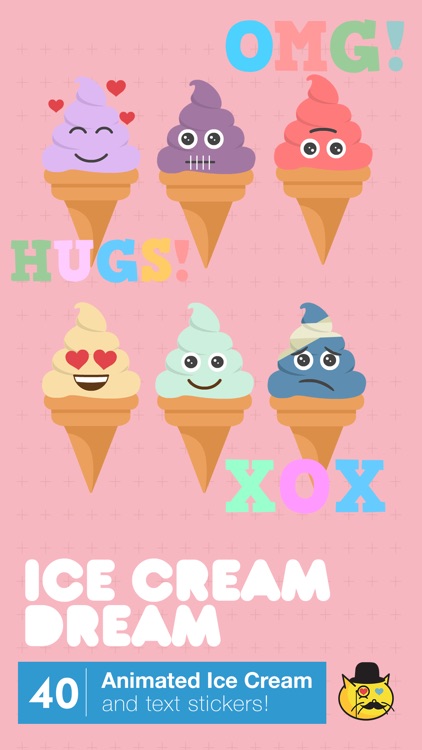 Ice Cream Dream : Cute Animated Stickers