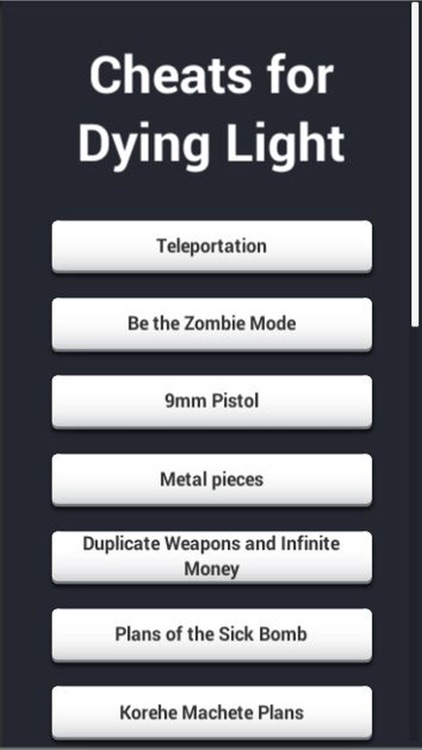Cheats for Dying Light