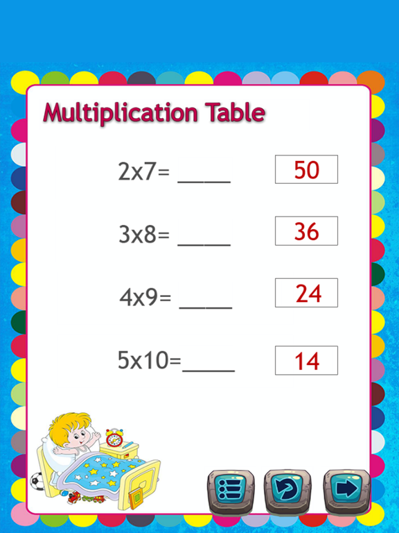 Practice Multiplication Math Problems Worksheets iPad screenshot