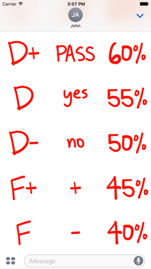 Grade sticker red pen school stickers for iMessage(圖4)-速報App