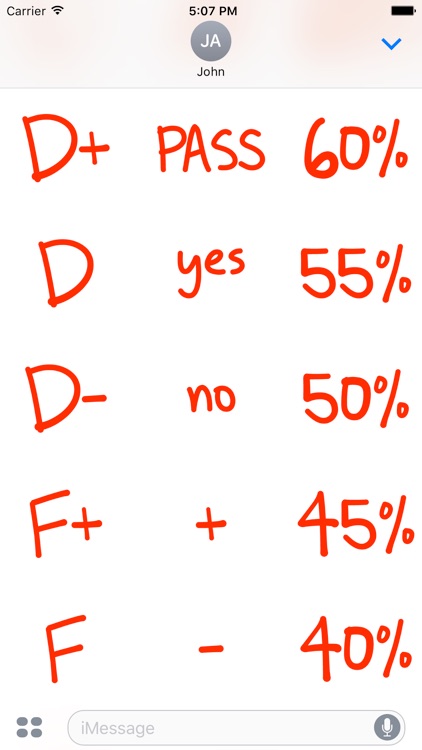 Grade sticker red pen school stickers for iMessage screenshot-3