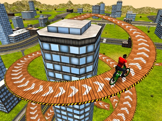 Rooftop BMX Bicycle Stunt Rider - Cycle Simulation iPad screenshot
