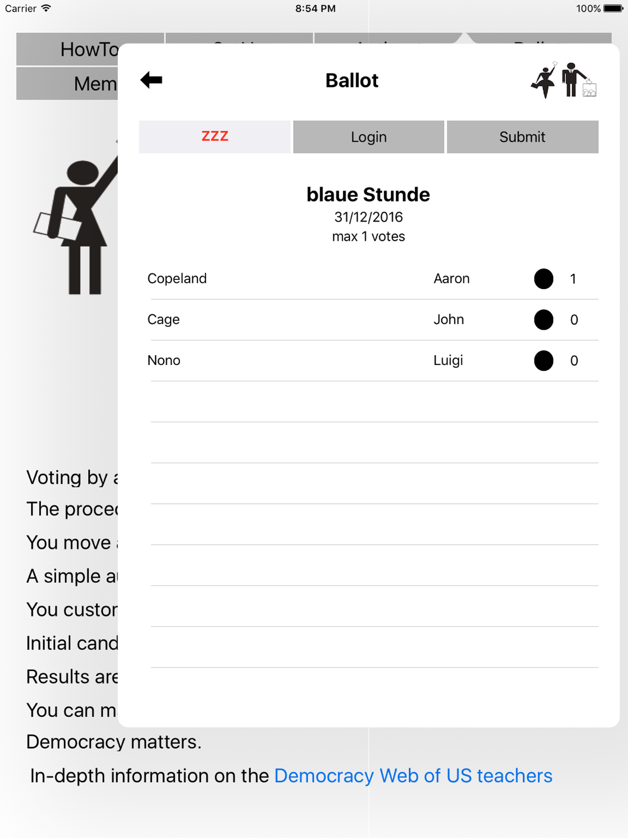 Easy!Voting - voting machine for communities