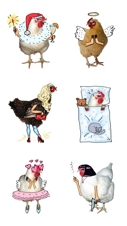 Glamor for chickens stickers