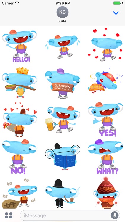 Happy Funny Monster - cute stickers