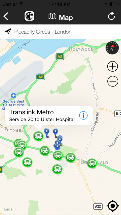 Belfast Bus Tracker Screenshot