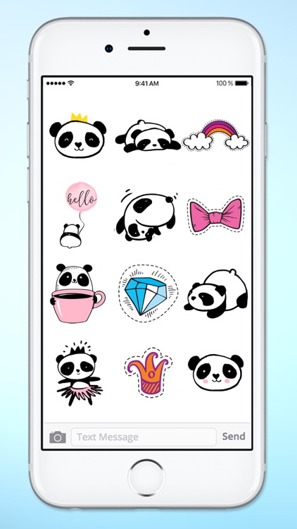 Panda Bear Patches Sticker Pack screenshot-3